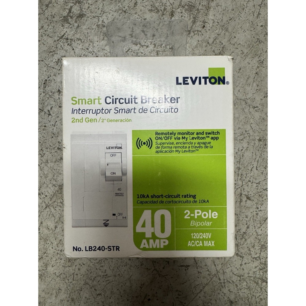 Leviton LB240-STR 2 Pole 40Amp Smart Circuit Breaker 2nd Gen Brand New Free Ship